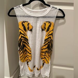 Chaser White Muscle Tiger Tank